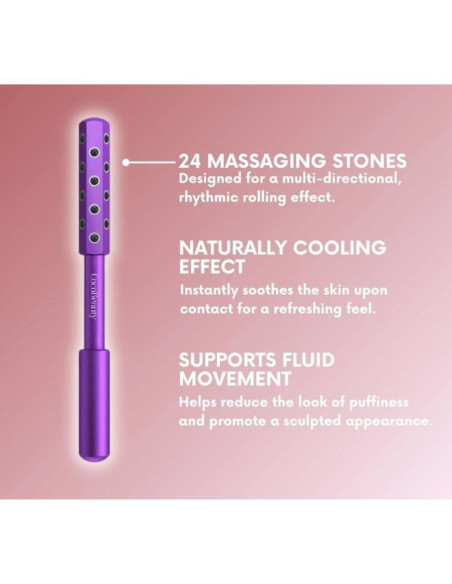 Rodillo Facial de Turmalina CocoBeauty - Masaje Drenaje Linfático