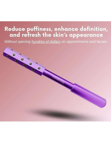 Rodillo Facial de Turmalina CocoBeauty - Masaje Drenaje Linfático