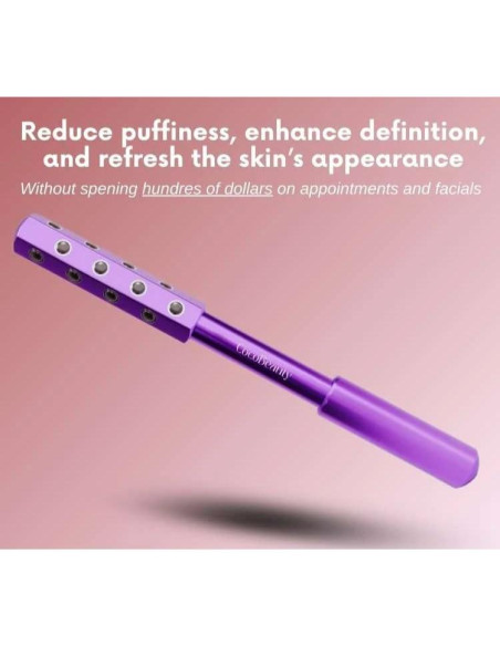 Rodillo Facial de Turmalina CocoBeauty - Masaje Drenaje Linfático