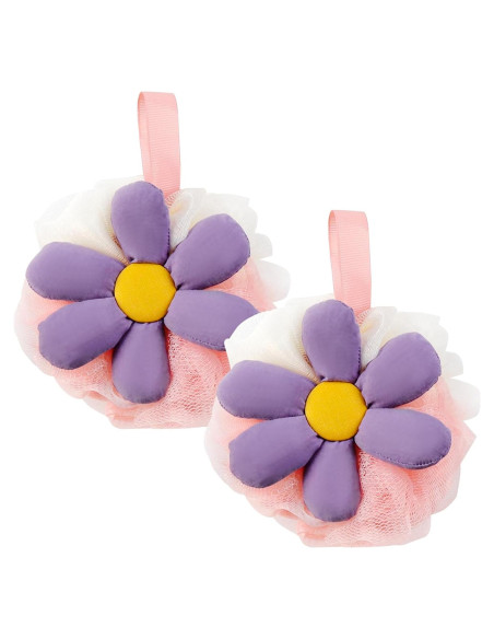 Esponjas de Baño Loofah en Forma de Flor 2 Piezas Suaves