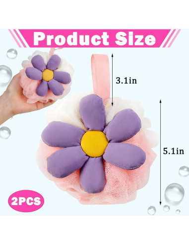 Esponjas de Baño Loofah en Forma de Flor 2 Piezas Suaves