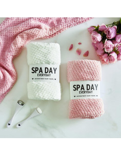 Toalla de Microfibra Bella Sleep + Spa para Cabello Rosa Claro 2