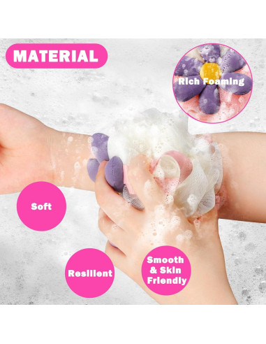 Esponjas de Baño Loofah en Forma de Flor 2 Piezas Suaves