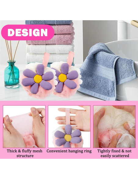 Esponjas de Baño Loofah en Forma de Flor 2 Piezas Suaves