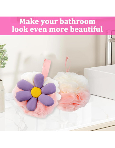 Esponjas de Baño Loofah en Forma de Flor 2 Piezas Suaves