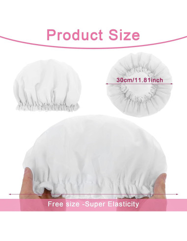 Gorro de Ducha Reutilizable JIYIN Doble Capa Impermeable 30cm