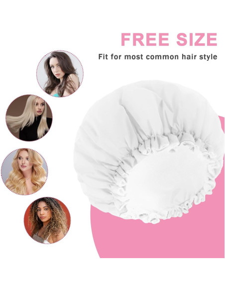 Gorro de Ducha Reutilizable JIYIN Doble Capa Impermeable 30cm