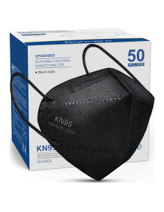 Mascarillas Faciales Boncare KN95 50 Pcs 5 Capas Negro