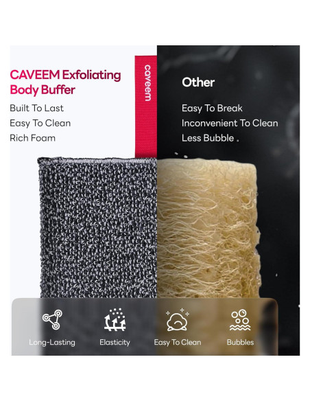 Esponja Exfoliante Corporal Caveem Doble Textura 2 Piezas