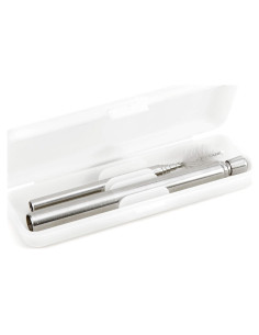 Juego de Popotes de Viaje Plegables Kikkerland Plata