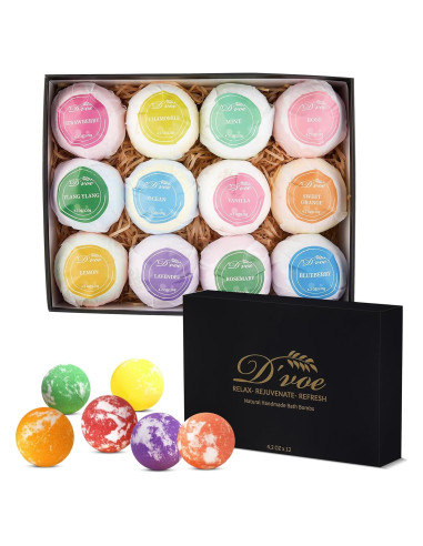 Juego de Bombas de Baño D'Voe 12 Pcs 99g Naturales Aromas