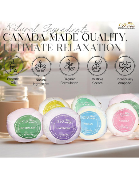 Juego de Bombas de Baño D'Voe 12 Pcs 99g Naturales Aromas
