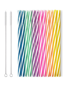 Popotes de Silicona Reutilizables HT-INTL 25.4 cm 12 Pcs 2