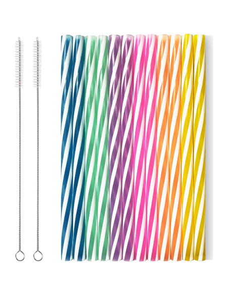 Popotes de Silicona Reutilizables HT-INTL 25.4 cm 12 Pcs Popotes de Silicona Reutilizables HT-INTL 25.4 cm 12 Pcs