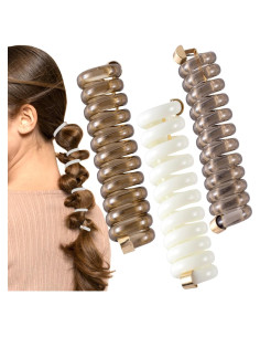 3 Gomas Espirales para el Cabello Incinkod - Negro, Blanco, Café