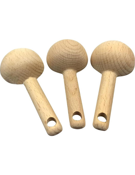 4 Cucharas Medidoras de Madera KVMORZE 15ml para Café y Especias