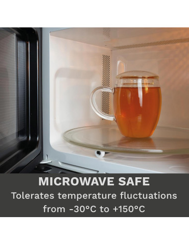 Vaso de Té Creano 400ml con Infusor y Tapa - Apto Microondas