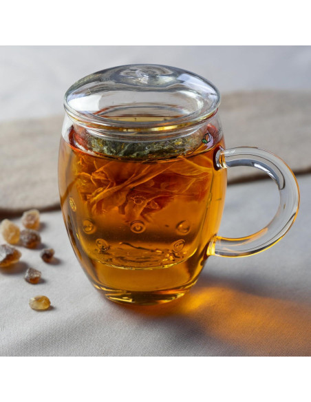 Vaso de Té Creano 400ml con Infusor y Tapa - Apto Microondas