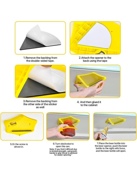 Abrelatas Bajo Mueble Encheaune RX003 Amarillo 2 en 1