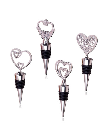 Tapones de Vino Lockban en Forma de Corazón - Juego de 4
