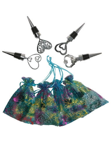 Tapones de Vino Lockban en Forma de Corazón - Juego de 4