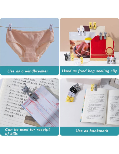 6 Clips para Sellar Bolsas de Alimentos Gato Gris - Yoidesu