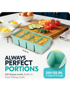 Bandejas de congelador de silicona CyhHave 2 unidades 250ml 2