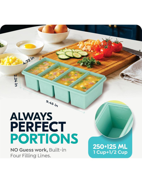 Bandejas de congelador de silicona CyhHave 2 unidades 250ml