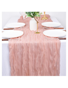 Caminito de Mesa de Gasa de Queso Dlpafzy 3m Boho Durazno