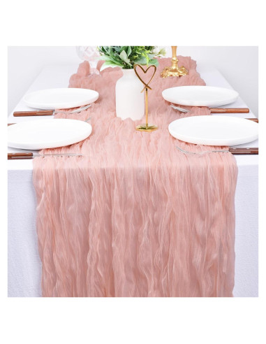 Caminito de Mesa de Gasa de Queso Dlpafzy 3m Boho Durazno