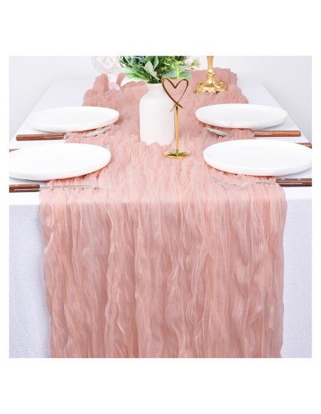 Caminito de Mesa de Gasa de Queso Dlpafzy 3m Boho Durazno