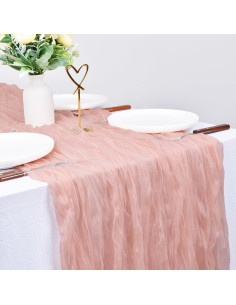 Caminito de Mesa de Gasa de Queso Dlpafzy 3m Boho Durazno 2