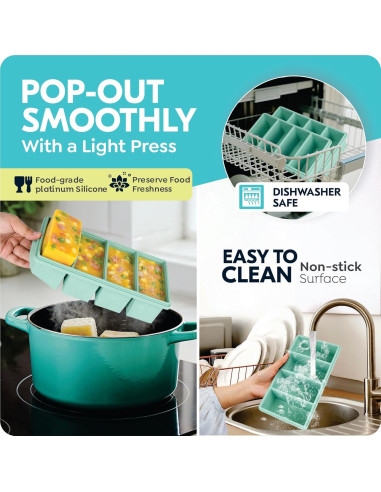 Bandejas de congelador de silicona CyhHave 2 unidades 250ml