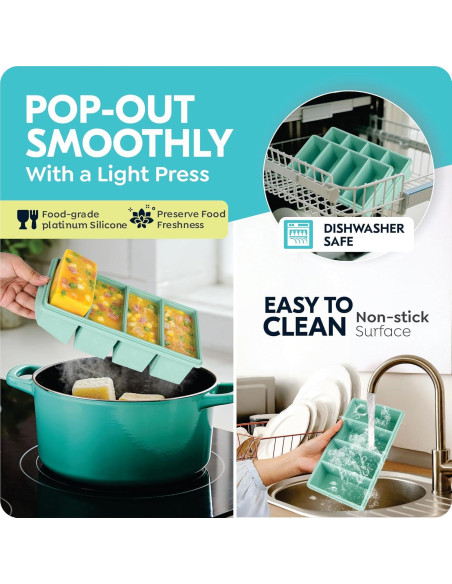 Bandejas de congelador de silicona CyhHave 2 unidades 250ml