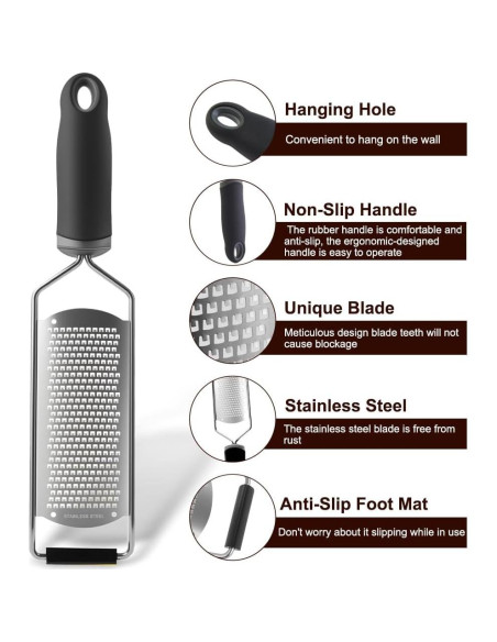 Rallador de Acero Inoxidable Anddgrous con Mango Antideslizante