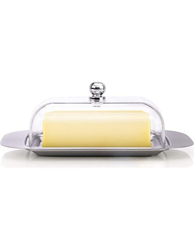 Plato para Mantequilla Leadigol con Tapa y 2 Espátulas 18.6x12cm