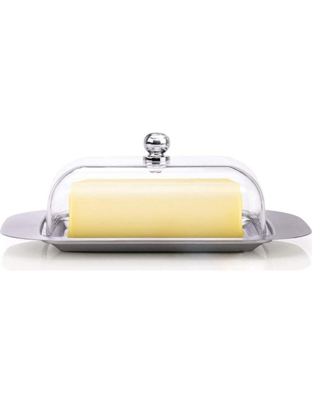 Plato para Mantequilla Leadigol con Tapa y 2 Espátulas 18.6x12cm