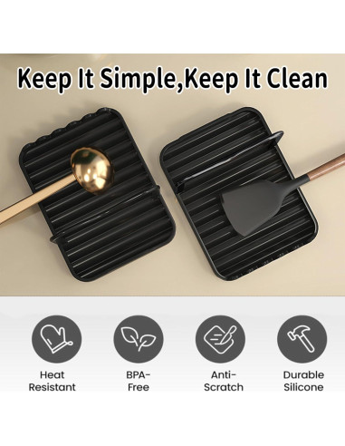 Soporte para Utensilios de Cocina Dancepanda Plegable Negro