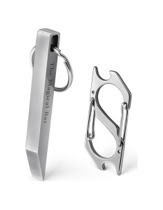 Barra de Palanca EDC Gliship de Acero Inoxidable con Mosquetón