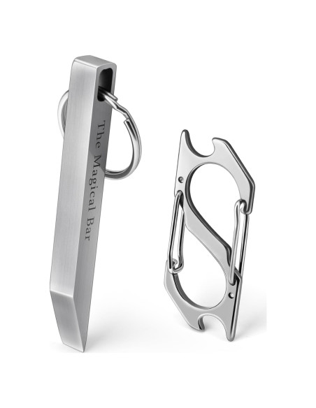 Barra de Palanca EDC Gliship de Acero Inoxidable con Mosquetón