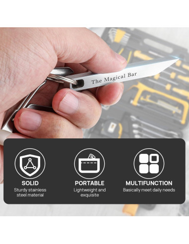 Barra de Palanca EDC Gliship de Acero Inoxidable con Mosquetón