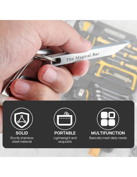 Barra de Palanca EDC Gliship de Acero Inoxidable con Mosquetón