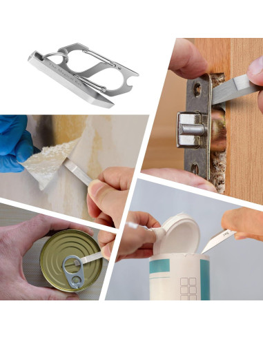 Barra de Palanca EDC Gliship de Acero Inoxidable con Mosquetón