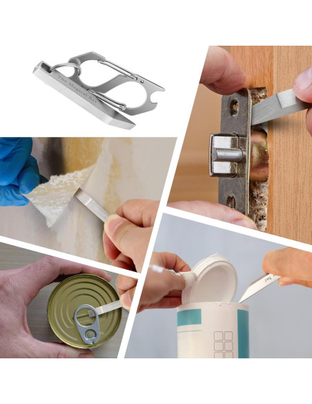 Barra de Palanca EDC Gliship de Acero Inoxidable con Mosquetón