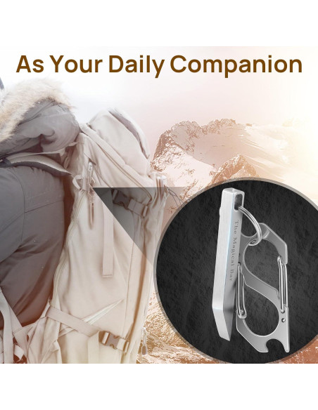 Barra de Palanca EDC Gliship de Acero Inoxidable con Mosquetón