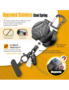 2 Llavero Retráctil KAHETA con Cierre Magnético y Clip 2