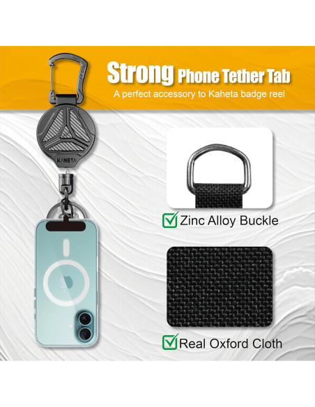 2 Llavero Retráctil KAHETA con Cierre Magnético y Clip