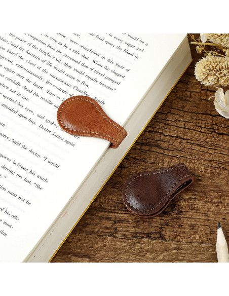 Marcador de Página de Cuero Magnético Dimeho Vintage 2 Pcs