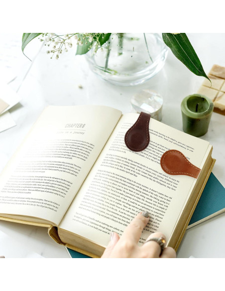 Marcador de Página de Cuero Magnético Dimeho Vintage 2 Pcs