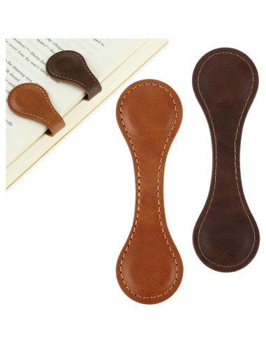 Marcador de Página de Cuero Magnético Dimeho Vintage 2 Pcs